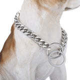 Silver,Cuban,Stainless,Steel,Chain,Collar