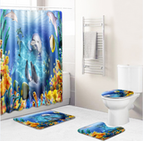 European,Marine,Starfish,Whale,Style,Carpets,Toilet,Cover,Floor,Bathroom,Decoration