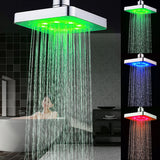 Adjustable,Light,Square,Shower,Stainless,Steel,Color,Changing,Temperature,Control,Bathroom,Showerhead