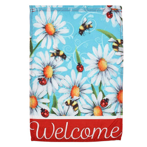 12x18'',Garden,Welcome,Ladybug,Daisy,Flowers,House,Banner,Decorations"