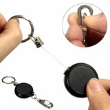 Chain,Stainless,Steel,Holder,Keyring,Retractable,Recoil