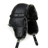 Unisex,Leather,Earflap,Plush,Linen,Buckle,Pilot,Trapper