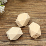 10pcs,30x20mm,Geometric,Wooden,Beads,Unfinished,Necklace,Faceted,Craft,Decorations