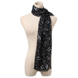 Women,Ladies,Musical,Printed,Chiffon,Scarf,Shawl