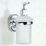 Stainless,Steel,Mounted,Dispenser,Holder,Shampoo,Bottle,Frosted,Glass