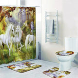 Bathroom,Toilet,Cover,Pedestal,Shower,Curtain