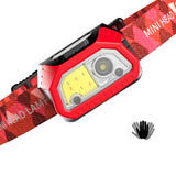 XANES,600LM,Smart,Sensor,Headlamp,Waterproof,Modes,Induction,Rechargeable,Camping,Hiking,Cycling,Night,Warning,Light