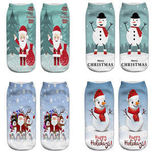 Women,Print,Santa,Claus,Ankle,Socks,Casual,Christmas,Socks