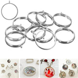 10Pcs,Silver,Pendant,Trays,Bezel,Cabochon,Setting,Jewelry,Blank,Round,Pendant