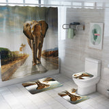 Turtle,Elephant,Cheetah,Animal,Shower,Curtain,Bathroom,Skidproof,Toilet,Cover