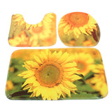 Sunflower,Waterproof,Polyester,Shower,Curtain,Bathroom,Carpet,Pedestal,Toilet,Cover