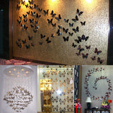 10Pcs,Stainless,Butterfly,Stickers,Silver,Mirror,Decals,Mural,Decorations