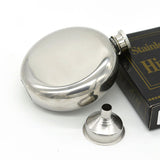 Mirror,Glossy,201Stainless,Steel,Round,Whiskey,Flask,Portable,Alcohol,Flask,Bottle