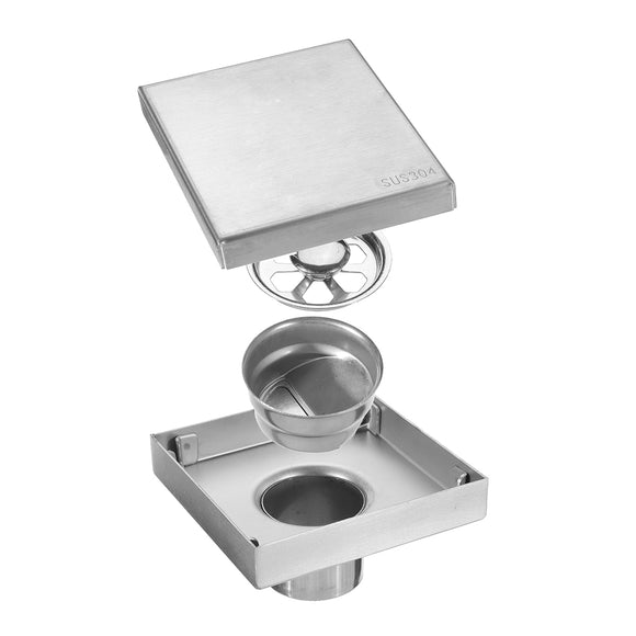 Stainless,Steel,Square,Floor,Drain,Shower,Bathroom,Kitchen,Strainer