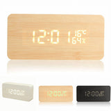 Voice,Control,Wooden,Wooden,Rectangle,Temperature,Digital,Alarm,Clock,Humidity,Thermometer