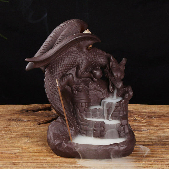 Ceramic,Dragon,Handicraft,Backflow,Incense,Burner,Decor