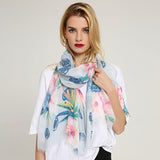 Women,Linen,Graffiti,Point,Print,Lightweight,Scarf,Fashion,Summer,Breathable,Shawl