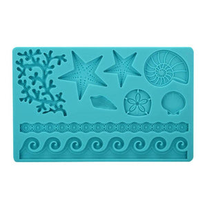 Silicone,Adorable,Coral,Starfish,Shell,Ocean,Embossing,Mould,Kitchen