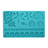 Silicone,Adorable,Coral,Starfish,Shell,Ocean,Embossing,Mould,Kitchen