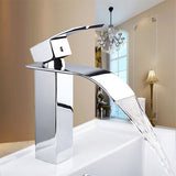 Waterfall,Spout,Chrome,Bathroom,Basin,Single,Handle,Faucet,Mixer