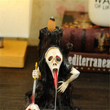 Skull,Shape,Resin,Backflow,Incense,Burner,Tower,Statue,Figurine,Ghost,Decor