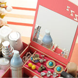 Creative,Wooden,Cosmetic,Storage,Desktop,Storage,Container,Mirror,Desktop,Organizer