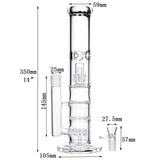 14Inch,Boongs,Birdcage,Double,Percolator,Glass,Water,Hookkahhs,Water,Boong,Pipes