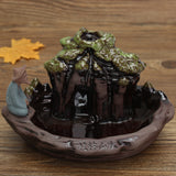 Ceramic,Backflow,Incense,Burner,Holder,Mountain,Stream,Fragrant,Censer,Furnace,Decor