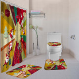 Christmas,Santa,Claus,Toilet,Cover,Carpet,Shower,Curtain