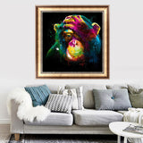 Chimpanzee,Diamond,Painting,Embroidery,Cross,Stitch,Decor,Decorations