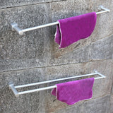 Aluminum,Double,Single,Shelf,Mounted,Towel,Holder,Bathroom