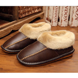 Winter,Fuzzy,Leather,House,Slipper,Fleece,Lined,Cowhells