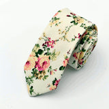 Wedding,Cotton,Printing,Floral,Skinny,Grooms,Necktie