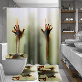 180x180cm,Bloody,Hands,Bathroom,Waterproof,Shower,Curtain,Carpets,Toilet,Cover,Floor,Halloween