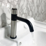 Bathroom,Basin,Faucet,Stainless,Steel,Black,Brushed,Vertical,Button,Switch