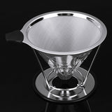 Stainless,Steel,Coffee,Dripper,Flower,Pattern,Paperless,Reusable,Double,Filter