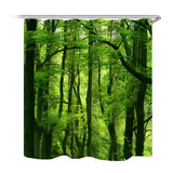 Green,Forest,Waterproof,Shower,Curtain,Bathroom,Toilet,Cover