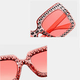 Women,Thick,Frame,Diamond,Decoration,Retro,Fashion,Square,Shape,Protection,Sunglasses