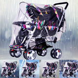 Clear,Stroller,Cover,Weather,Infant,Double,Pushchair,Shield,Raincoat