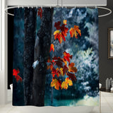 Maple,Prints,Shower,Curtain,Fabric,Bathroom,Decor,Hooks