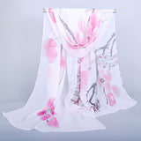 Women,Chiffon,Traditional,Chinese,Painting,Scarf,Fashion,Outdoor,Summer,Flower,Shawl