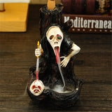 Skull,Shape,Resin,Backflow,Incense,Burner,Tower,Statue,Figurine,Ghost,Decor