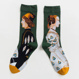 Unisex,British,Style,Retro,Couple,Patchwork,Color,Personality,Socks