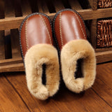 Winter,Fuzzy,Leather,House,Slipper,Fleece,Lined,Cowhells