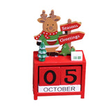 Loskii,Christmas,Advent,Countdown,Calendar,Wooden,Santa,Claus,Snowman,Reindeer,Pattern,Painted,Blocks,Holiday,Decorations