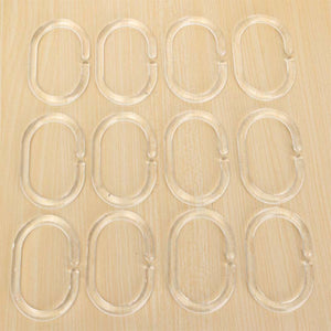 12Pcs,Shower,Curtain,Hooks,Plastic,Bathroom,Shower,Curtain,Rings,Deformable,Hanging