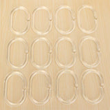 12Pcs,Shower,Curtain,Hooks,Plastic,Bathroom,Shower,Curtain,Rings,Deformable,Hanging