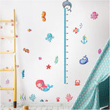 Loskii,SK7197,World,Height,Chart,Sticker,Growth,Chart,Stickers,Undersea,Bathroom,Decals