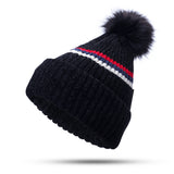 Women's,Winter,Striped,Beanie,Cycling,Windproof,Earmuffs