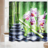 180x180CM,Bamboo,Pebble,Orchid,Toilet,Bathroom,Shower,Curtain,Hooks